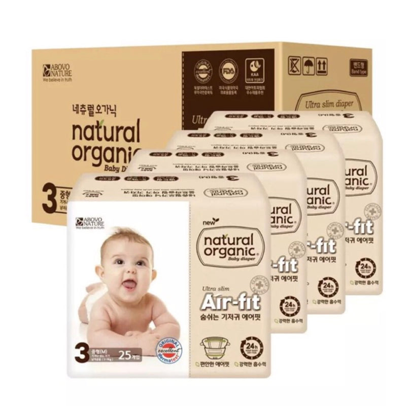 Natural Organic Diaper Air-fit Ultra Slim Taped Diapers